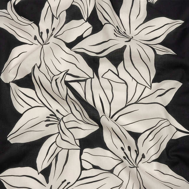 Cotton Voile - Black Floral - Central Park Spring Print - Mood Exclusive Metro Collection