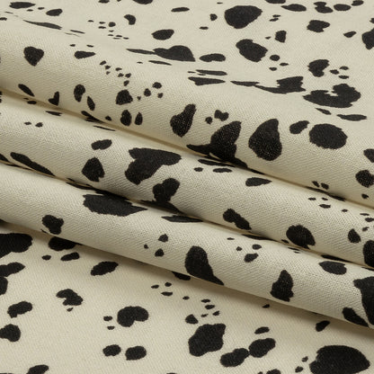 Linen and Rayon Woven - Black and White Dalmatian Spots - Fire Dogs Print - Mood Exclusive Metro Collection