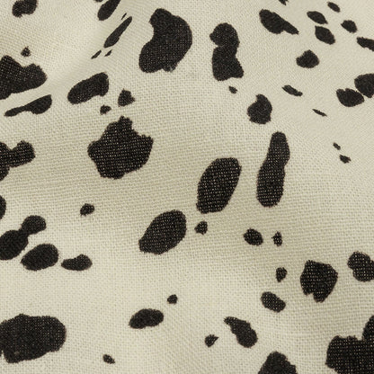 Linen and Rayon Woven - Black and White Dalmatian Spots - Fire Dogs Print - Mood Exclusive Metro Collection