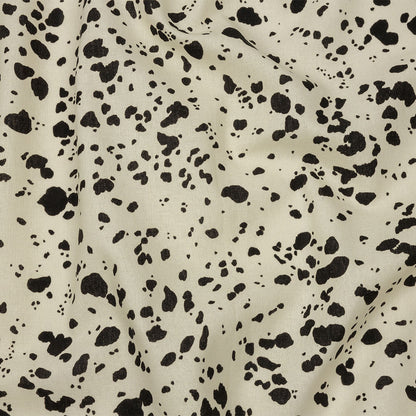 Linen and Rayon Woven - Black and White Dalmatian Spots - Fire Dogs Print - Mood Exclusive Metro Collection