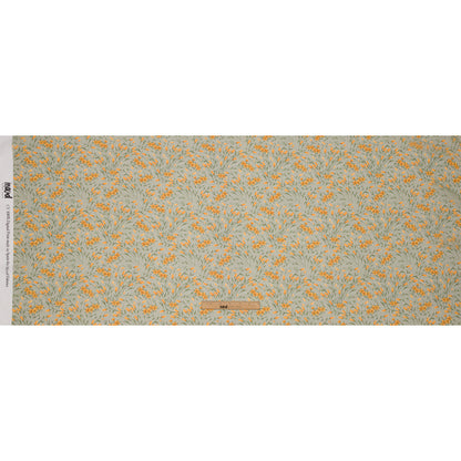Viscose Georgette - Sage and Orange Floral - Dance with the Daffodils Print - Mood Exclusive Secret Garden Collection