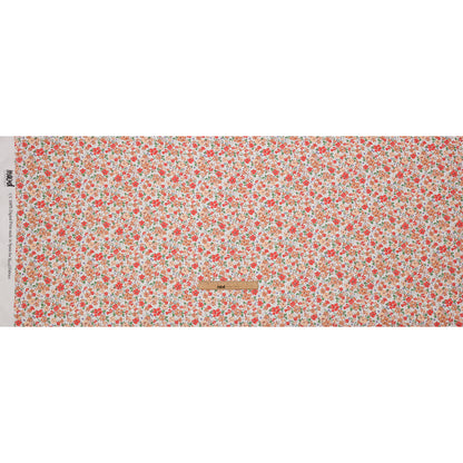 Viscose Georgette - Cream and Peach Floral - Poppy Hypnosis Print - Mood Exclusive Secret Garden Collection