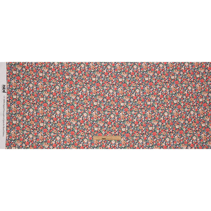 Viscose Georgette - Black and Peach Floral - Poppy Hypnosis Print - Mood Exclusive Secret Garden Collection