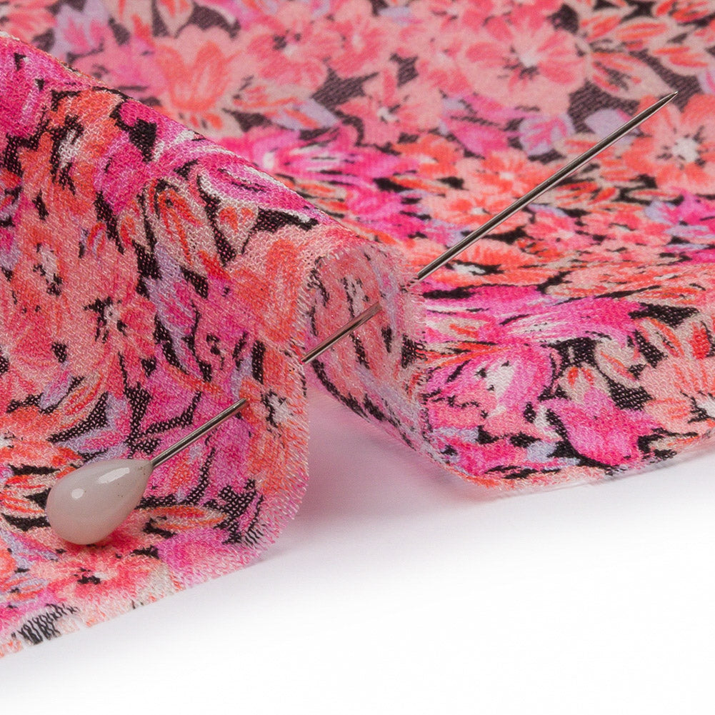 Viscose Georgette - Pink Floral - Titania's Dream Print - Mood Exclusive Secret Garden Collection - Detail