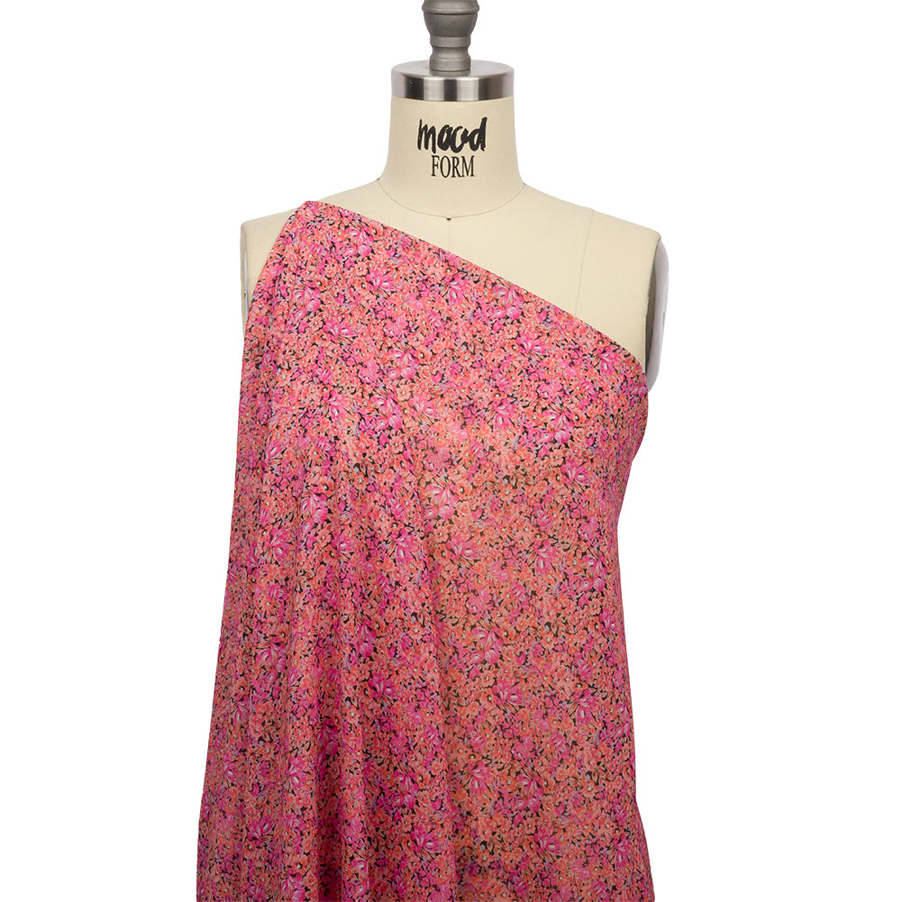 Viscose Georgette - Pink Floral - Titania's Dream Print - Mood Exclusive Secret Garden Collection - Drape