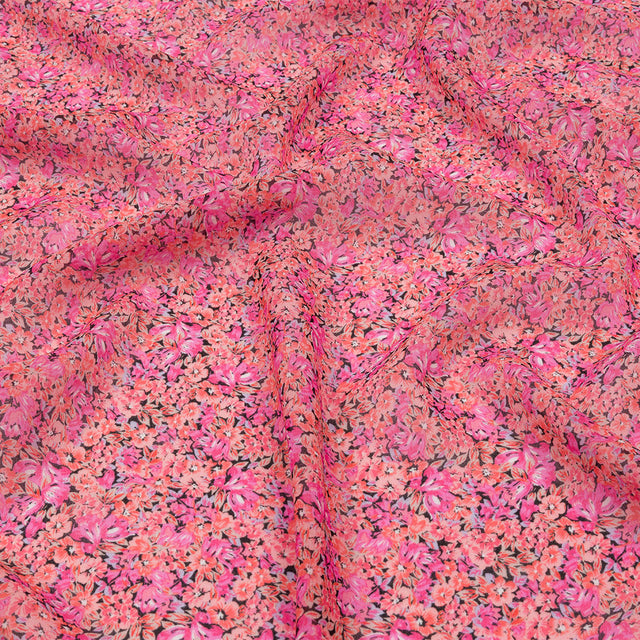 Viscose Georgette - Pink Floral - Titania's Dream Print - Mood Exclusive Secret Garden Collection