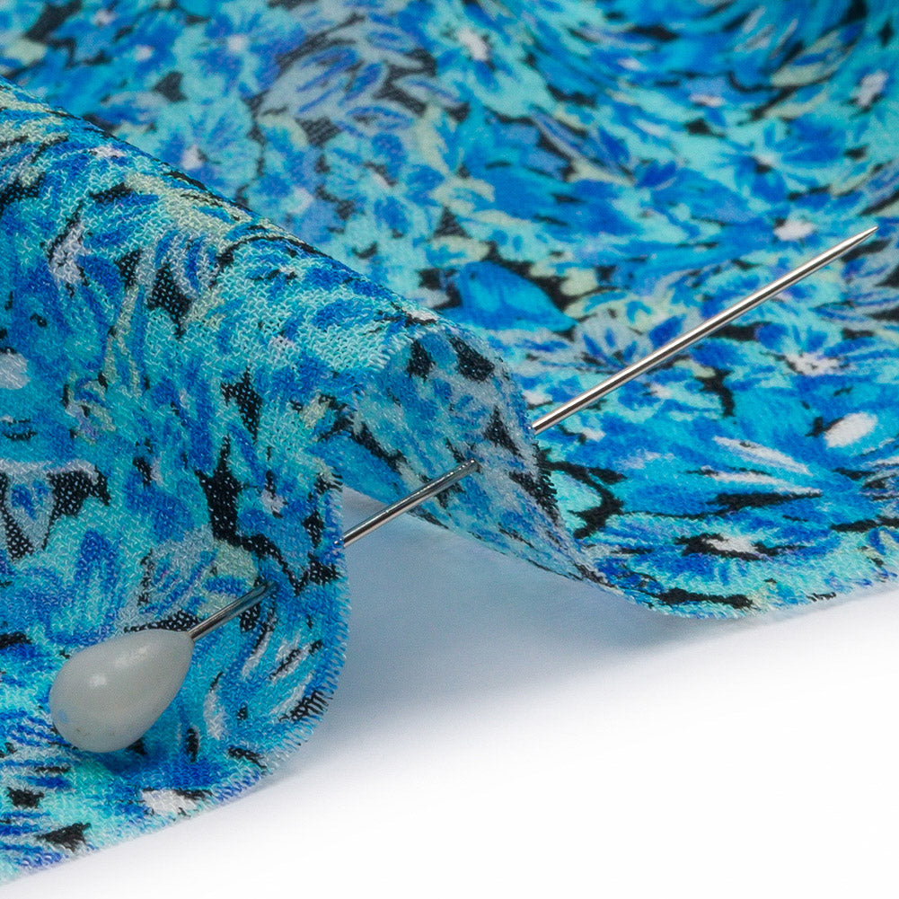 Viscose Georgette - Blue Floral - Titania's Dream Print - Mood Exclusive Secret Garden Collection