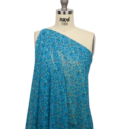 Viscose Georgette - Blue Floral - Titania's Dream Print - Mood Exclusive Secret Garden Collection