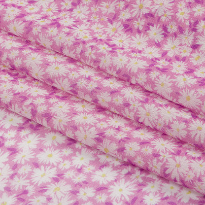 Viscose Georgette - Pink and White Floral - Sunday in the Park Print - Mood Exclusive Secret Garden Collection