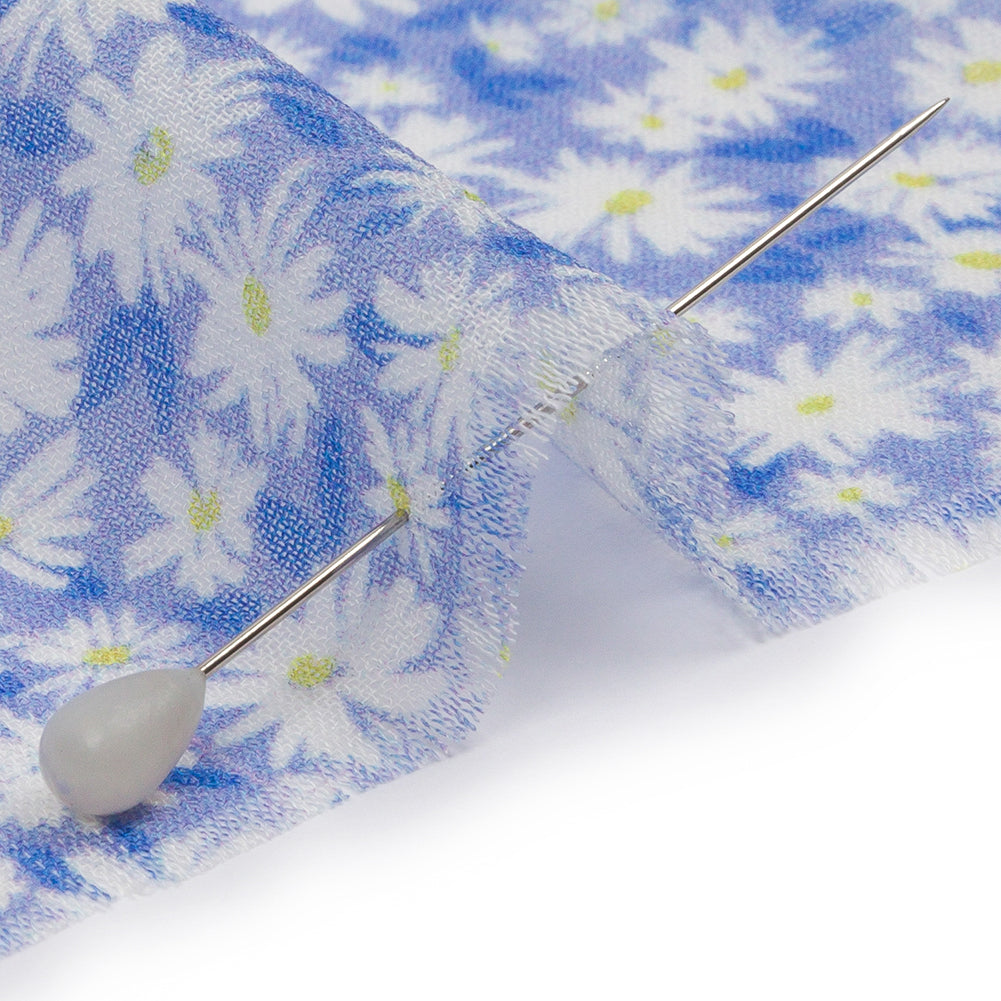 Viscose Georgette - Periwinkle and White Floral - Sunday in the Park Print - Mood Exclusive Secret Garden Collection