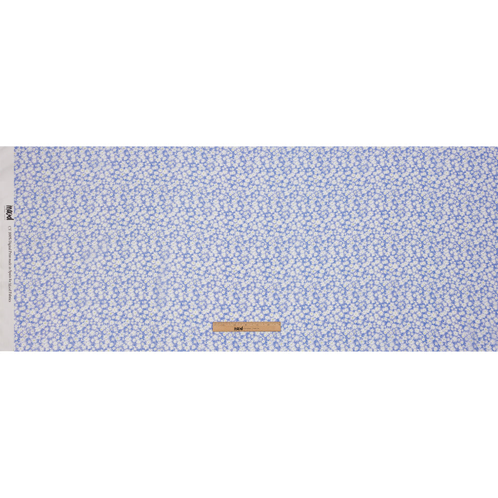 Viscose Georgette - Periwinkle and White Floral - Sunday in the Park Print - Mood Exclusive Secret Garden Collection