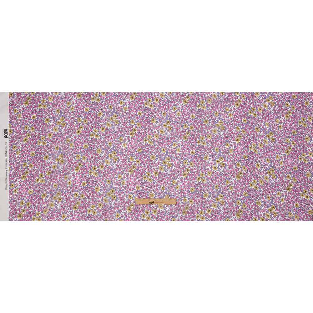 Viscose Georgette - Bigger Pink and Yellow Floral - Springtime Saunter Print - Mood Exclusive Secret Garden Collection