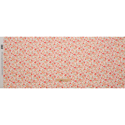 Cotton Poplin - Cream and Peach Floral - Poppy Hypnosis Print - Mood Exclusive Secret Garden Collection