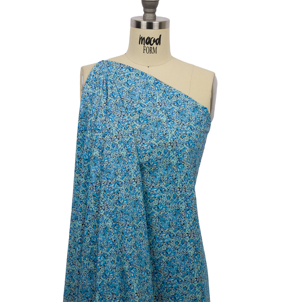 Cotton Poplin - Blue Floral - Titania's Dream Print - Mood Exclusive Secret Garden Collection