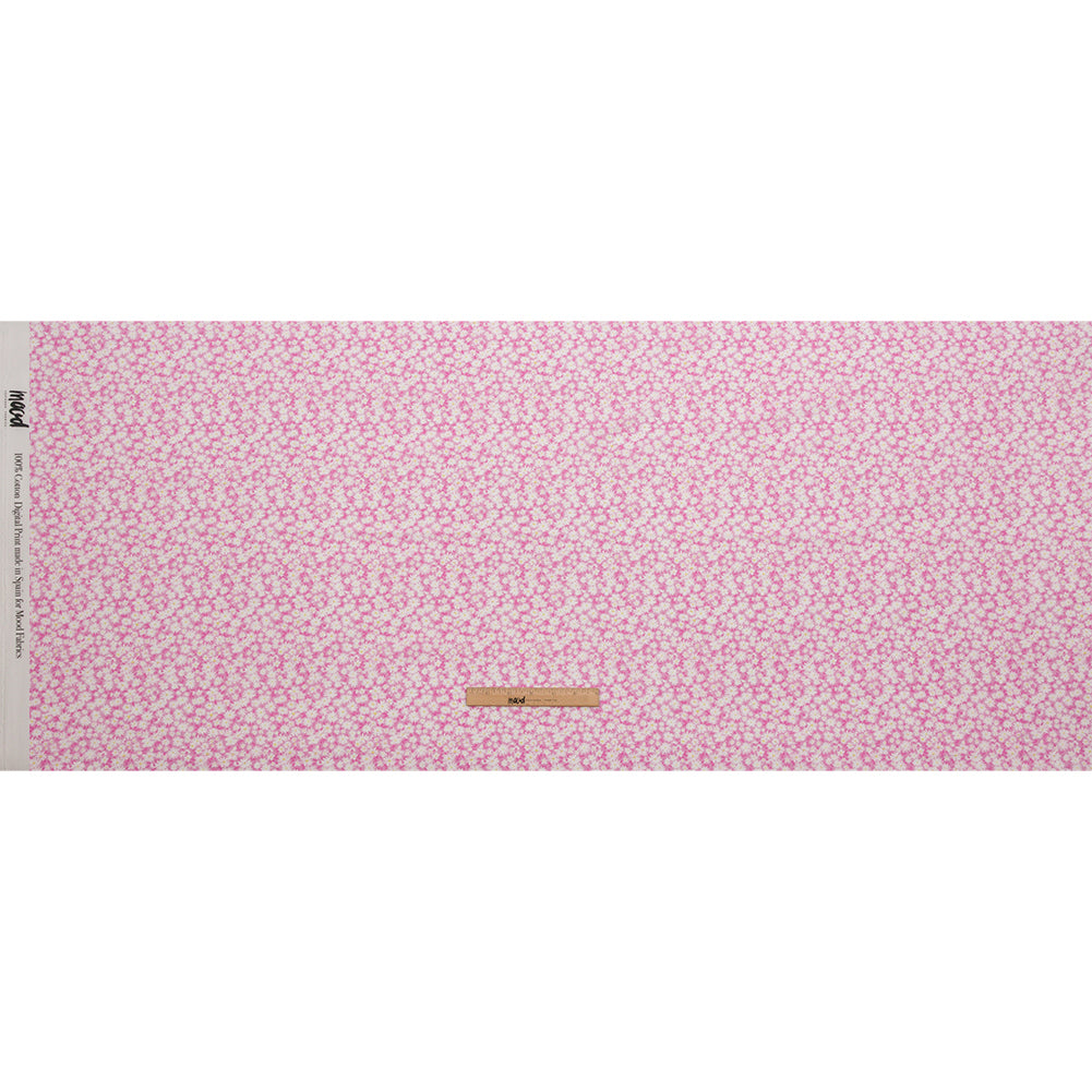 Cotton Poplin - Pink and White Floral - Sunday in the Park Print - Mood Exclusive Secret Garden Collection