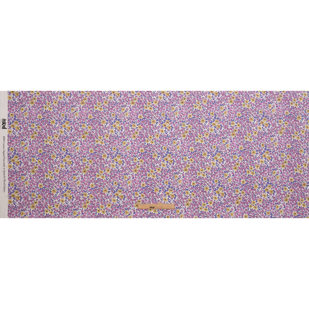 Cotton Poplin - Bigger Pink and Yellow Floral - Springtime Saunter Print - Mood Exclusive Secret Garden Collection