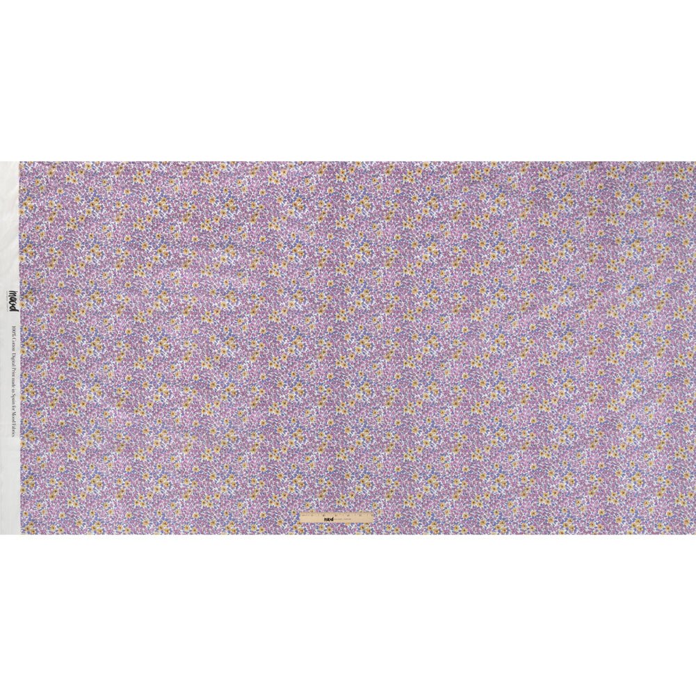 Cotton Poplin - Pink and Yellow Floral - Springtime Saunter Print - Mood Exclusive Secret Garden Collection