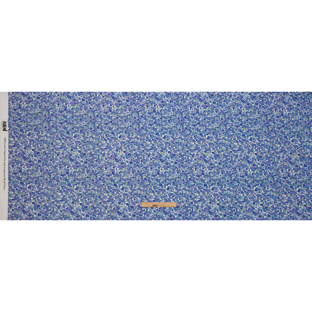 Cotton Poplin - Blue Floral - Strawberry Fields Print - Mood Exclusive Secret Garden Collection