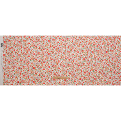 Cotton Voile - Cream and Peach Floral - Poppy Hypnosis Print - Mood Exclusive Secret Garden Collection