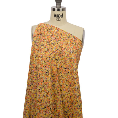 Cotton Voile - Yellow and Orange Floral - Titania's Dream Print - Mood Exclusive Secret Garden Collection