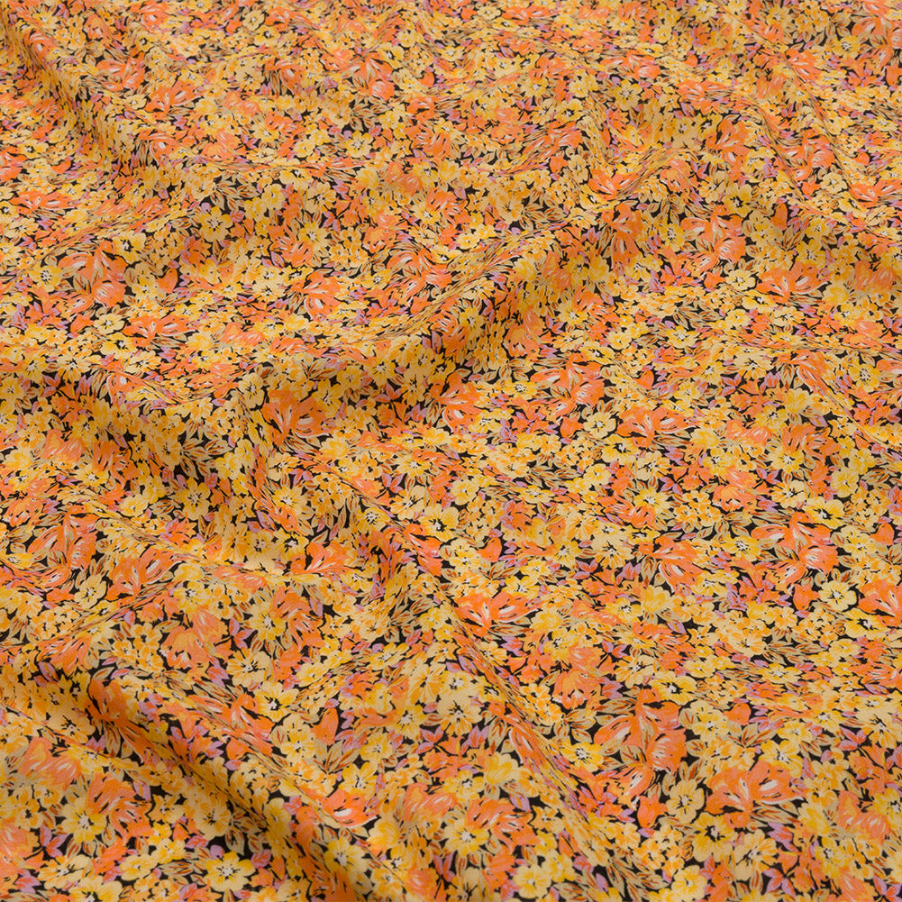 Cotton Voile - Yellow and Orange Floral - Titania's Dream Print - Mood Exclusive Secret Garden Collection