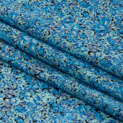 Cotton Voile - Blue Floral - Titania's Dream Print - Mood Exclusive Secret Garden Collection