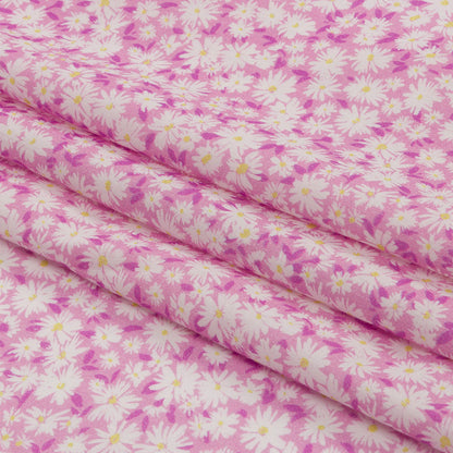 Cotton Voile - Pink and White Floral - Sunday in the Park Print - Mood Exclusive Secret Garden Collection