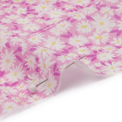Cotton Voile - Pink and White Floral - Sunday in the Park Print - Mood Exclusive Secret Garden Collection