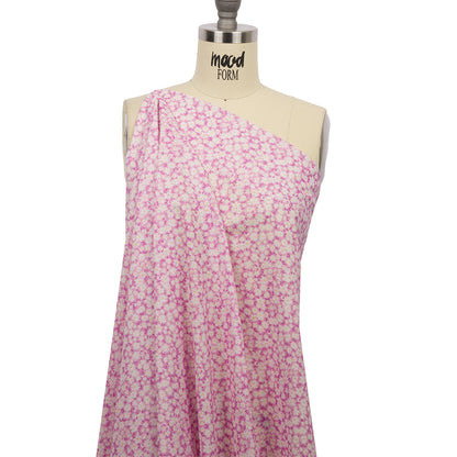 Cotton Voile - Pink and White Floral - Sunday in the Park Print - Mood Exclusive Secret Garden Collection