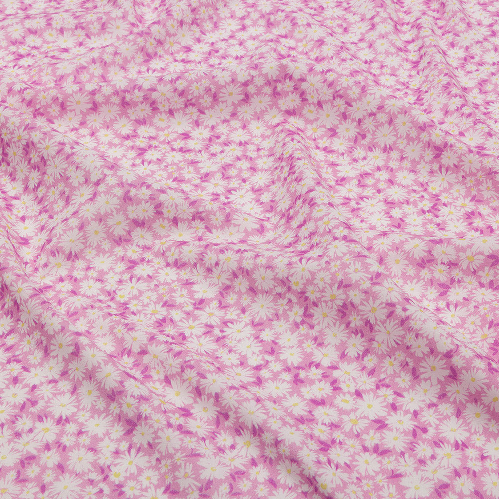 Cotton Voile - Pink and White Floral - Sunday in the Park Print - Mood Exclusive Secret Garden Collection