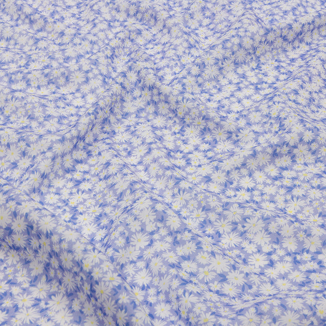 Cotton Voile - Periwinkle and White Floral - Sunday in the Park Print - Mood Exclusive Secret Garden Collection