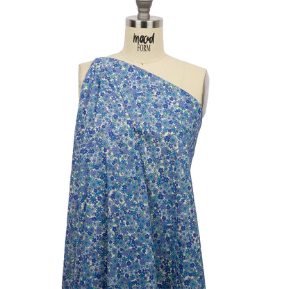 Cotton Voile - Blue Floral - Strawberry Fields Print - Mood Exclusive Secret Garden Collection