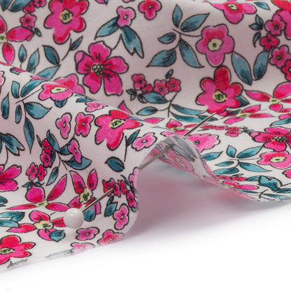 Cotton Voile - Pink Floral - Botanical Stroll Print - Mood Exclusive Secret Garden Collection