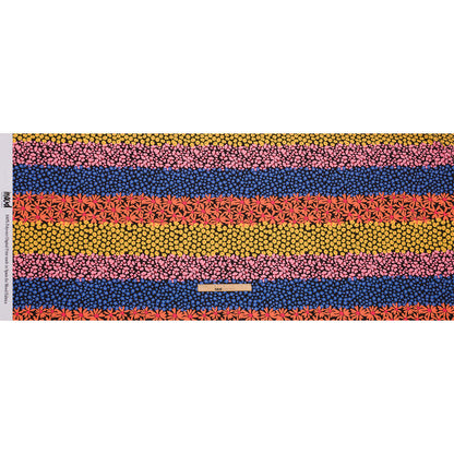 Recycled Polyester Swim Trunk Fabric - Pink, Orange and Blue Floral Stripes - Waves of Myrtle Print - Mood Exclusive Malibu Collection