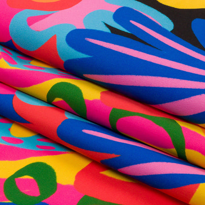Recycled Polyester Swim Trunk Fabric - Fruit and Flowers - Papaya Fever Print - Mood Exclusive Malibu Collection