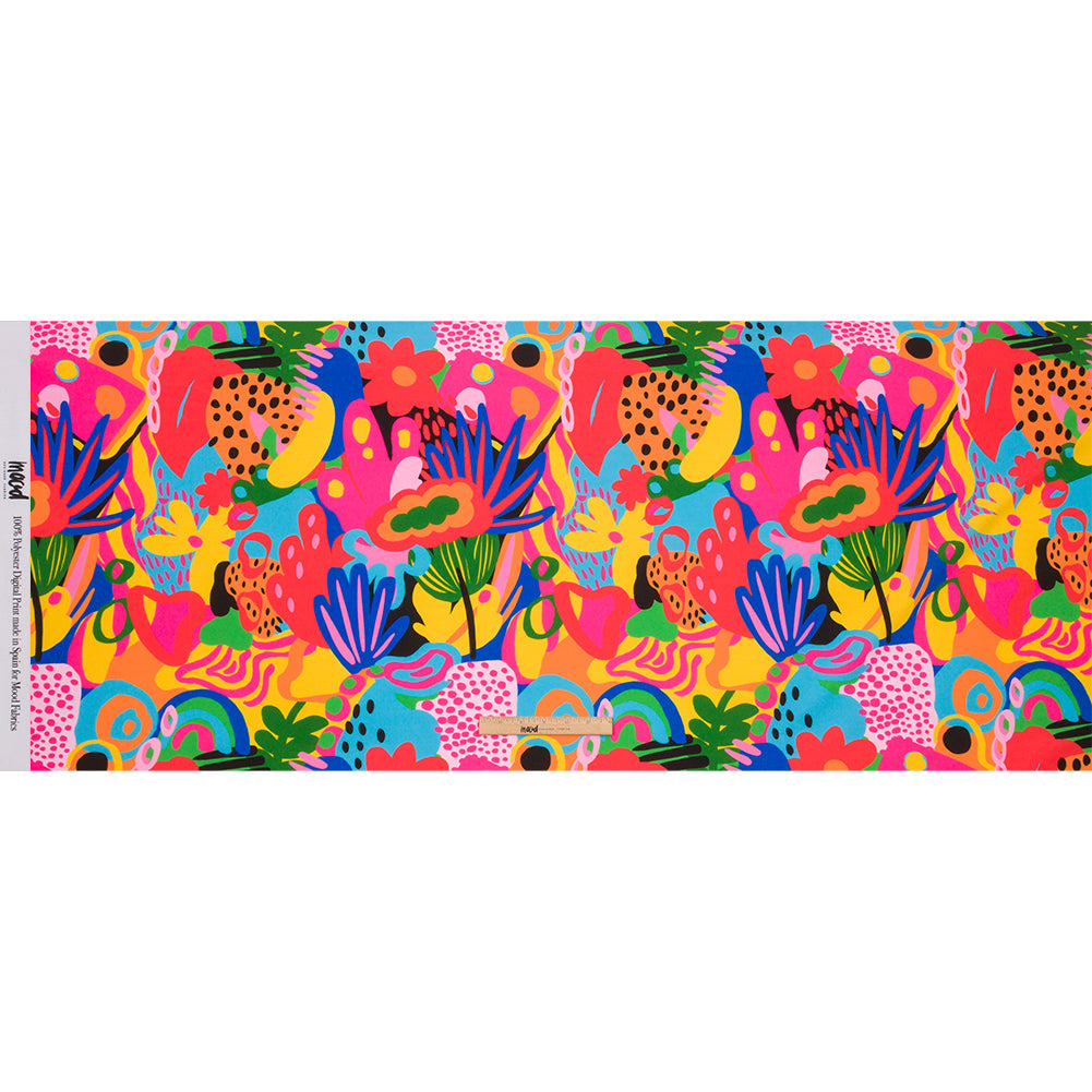 Recycled Polyester Swim Trunk Fabric - Fruit and Flowers - Papaya Fever Print - Mood Exclusive Malibu Collection - Full