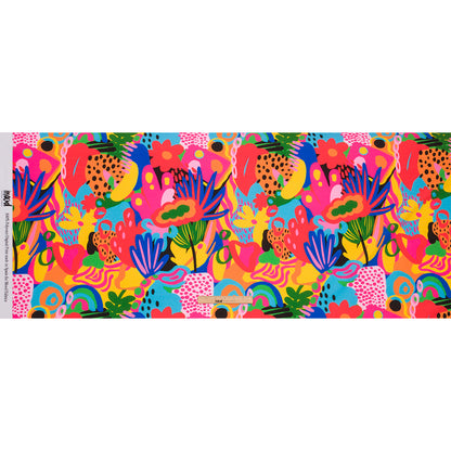 Recycled Polyester Swim Trunk Fabric - Fruit and Flowers - Papaya Fever Print - Mood Exclusive Malibu Collection