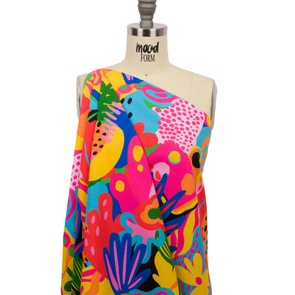 Recycled Polyester Swim Trunk Fabric - Fruit and Flowers - Papaya Fever Print - Mood Exclusive Malibu Collection