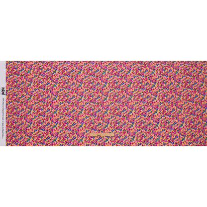 Recycled Polyester Swim Trunk Fabric - Peach and Pink Floral - Peony Paradise Print - Mood Exclusive Malibu Collection