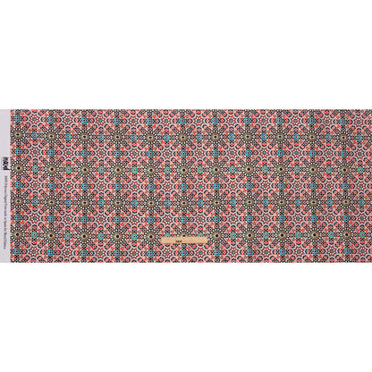 Recycled Polyester Swim Trunk Fabric - Orange and Green Kaleidoscope Geometric - Marmalade Skies Print - Mood Exclusive Malibu Collection
