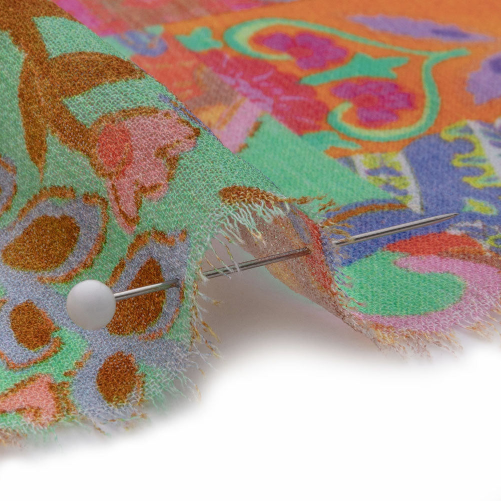 Viscose Georgette - Pink Patchwork Paisley - Pastel Patina Print - Mood Exclusive Gisele Collection
