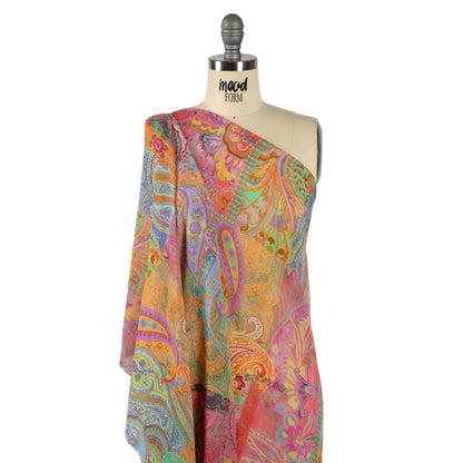 Viscose Georgette - Pink Patchwork Paisley - Pastel Patina Print - Mood Exclusive Gisele Collection