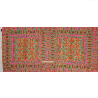 Viscose Georgette Panel - Pink Paisley Squares - Laputa's Groundkeeper Print - Mood Exclusive Gisele Collection