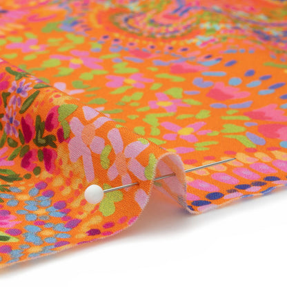 Cotton Voile - Orange Paisley - Amsterdam Market Print - Mood Exclusive Gisele Collection