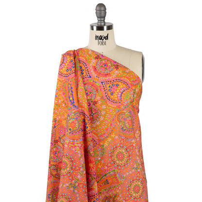 Cotton Voile - Orange Paisley - Amsterdam Market Print - Mood Exclusive Gisele Collection