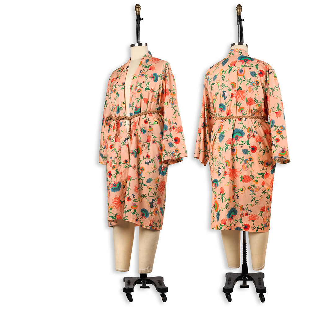Cotton Voile - Peach Floral Vines - Sherbert Shandy Print - Mood Exclusive Gisele Collection