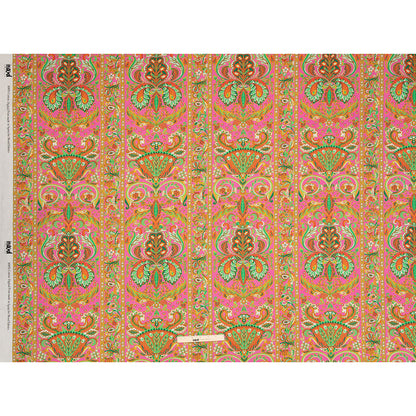 Cotton Voile - Pink Floral Paisley Stripes - Locust Lily Print - Mood Exclusive Gisele Collection