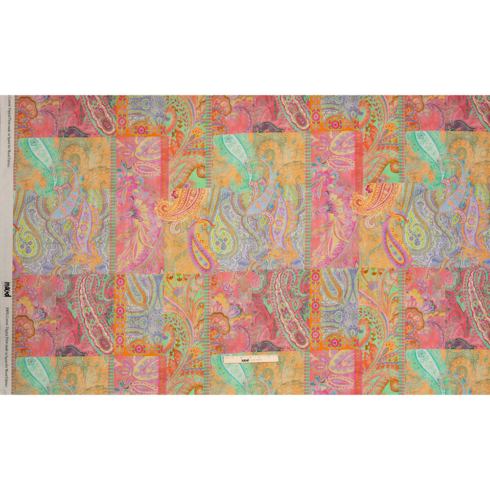 Cotton Voile - Pink Patchwork Paisley - Pastel Patina Print - Mood Exclusive Gisele Collection