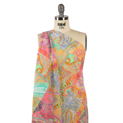 Cotton Voile - Pink Patchwork Paisley - Pastel Patina Print - Mood Exclusive Gisele Collection
