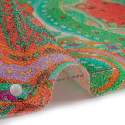 Sustainable Viscose Crepe - Orange Patchwork Paisley - Pastel Patina Print - Mood Exclusive Gisele Collection